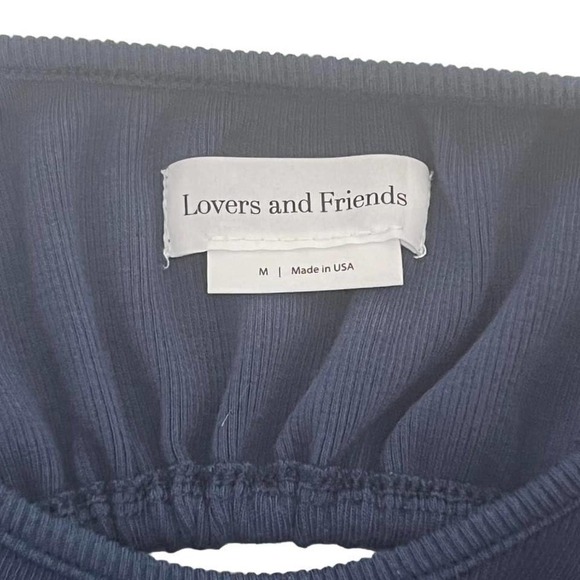 Lovers and Friends Top Long Sleeve Open Tie Back Blue Size M - Picture 5 of 9